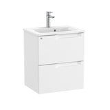 Roca Aleyda Compact 500mm Wall Mounted Two Drawer Vanity Unit with Basin