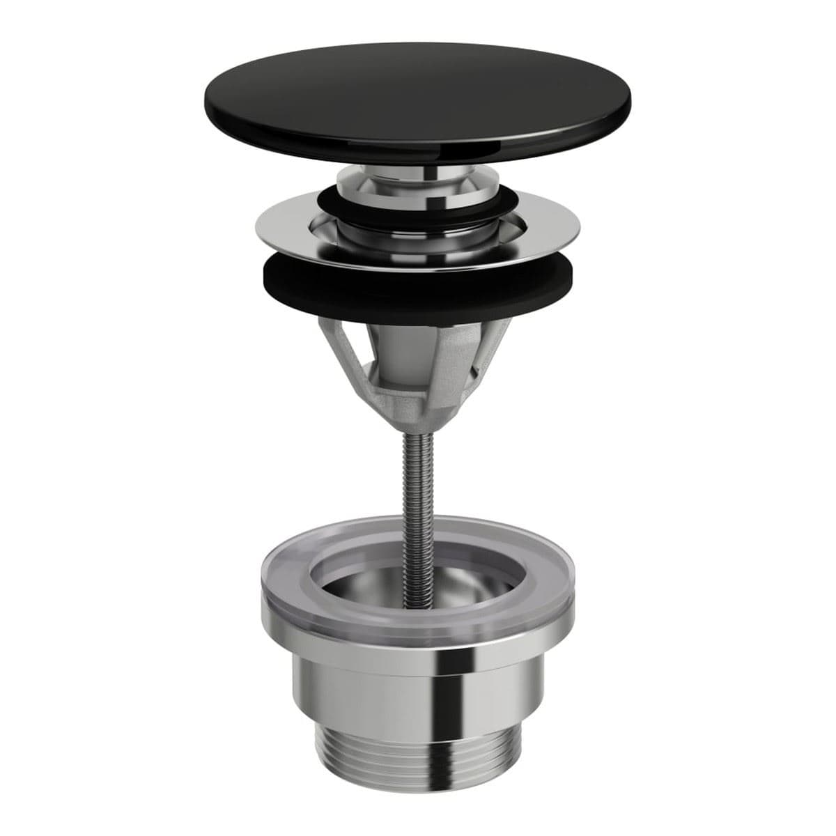 Laufen Basin Waste Matt Black Laufen Unslotted Pop-Up Basin Waste with SaphirKeramik Cover