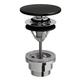 Laufen Basin Waste Matt Black Laufen Unslotted Pop-Up Basin Waste with SaphirKeramik Cover