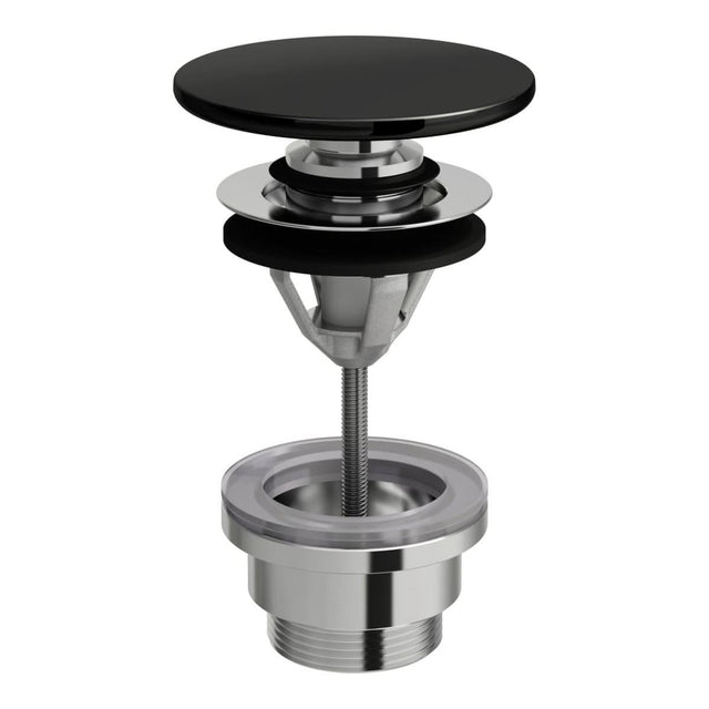 Laufen Basin Waste Matt Black Laufen Unslotted Pop-Up Basin Waste with SaphirKeramik Cover