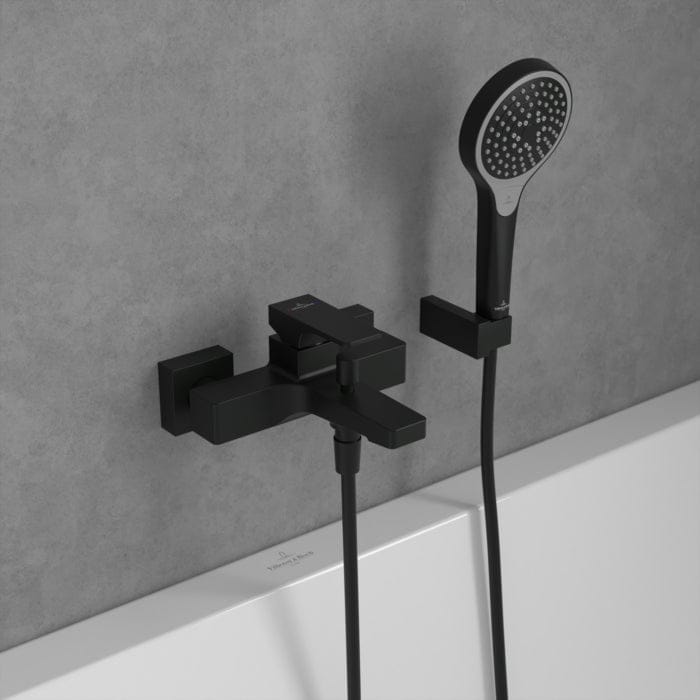 Villeroy & Boch Bath Shower Mixer Villeroy & Boch Architectura Square Wall Mounted Bath and Shower Mixer Tap