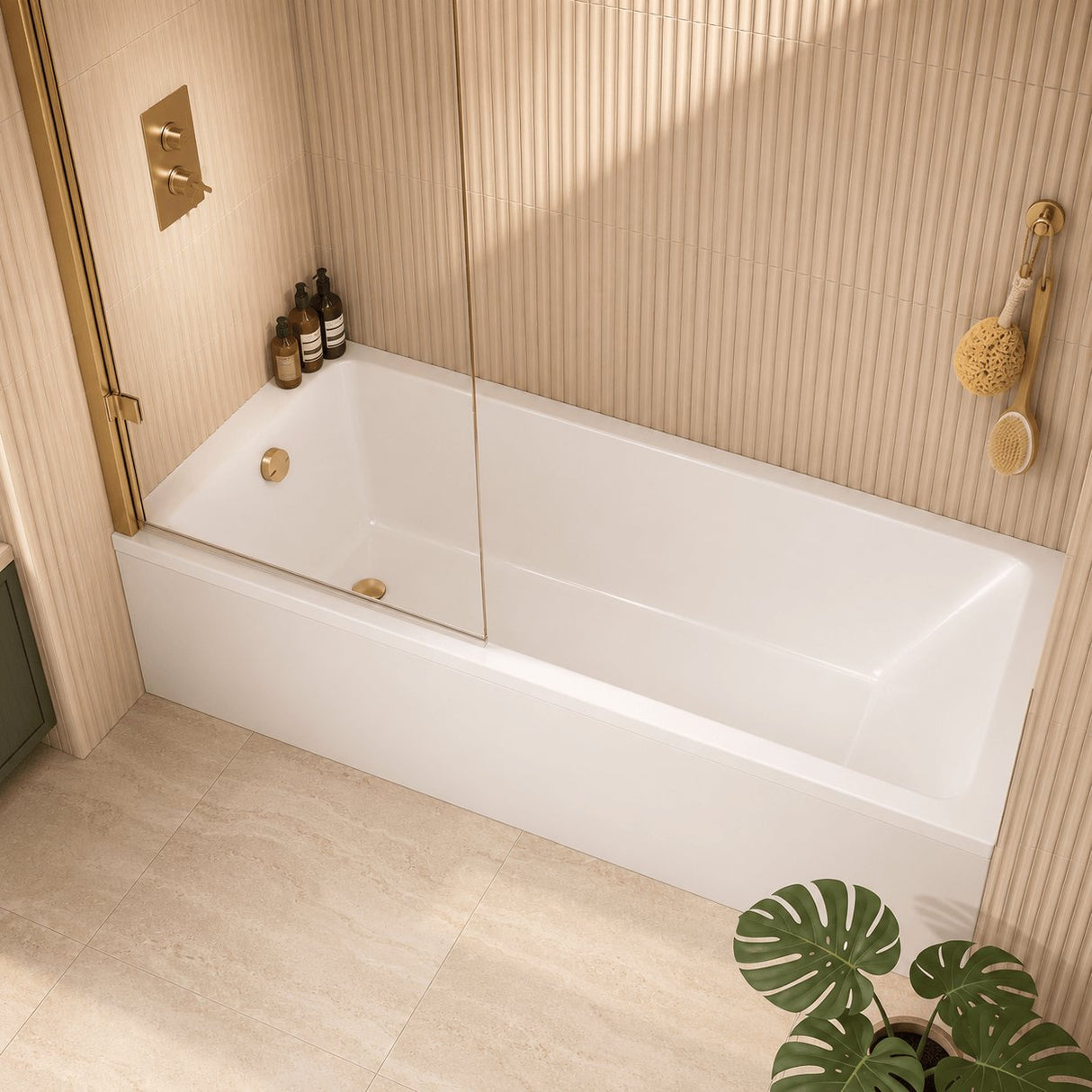 Aquarius Bathrooms Single Ended Bath 1800 x 800mm Aquarius Brenig Single Ended Bath With Legs Set