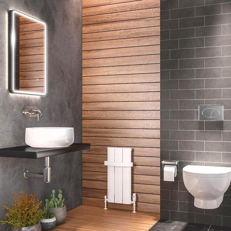Eastbrook Panel Radiator 600 x 280 / Electric Only Eastbrook Peretti Straight Vertical Aluminium Radiator in Matt White