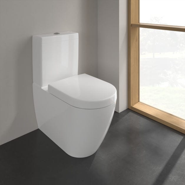 Villeroy and Boch Close Coupled Toilet Villeroy & Boch Subway 2.0 Close Coupled Toilet and Soft Close Seat in White Alpin