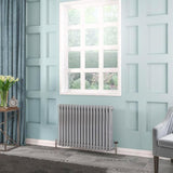Eastbrook Column Radiator 600 x 833 / Electric Only Eastbrook Rivassa Traditional 3 Column Radiator in Chrome Effect