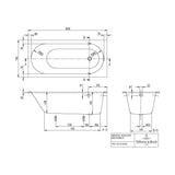Villeroy & Boch Single Ended Bath Villeroy & Boch Oberon Quaryl Single Ended Bath