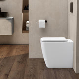 Imex Back to Wall Toilet Imex Ravine Rimless Comfort Height Back to Wall Toilet with Soft Close Seat in White