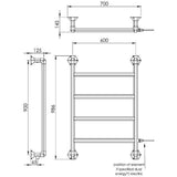 Vogue Traditional Towel Rail Vogue Art Moderne Straight Wall Mounted Traditional Towel Radiator in Chrome
