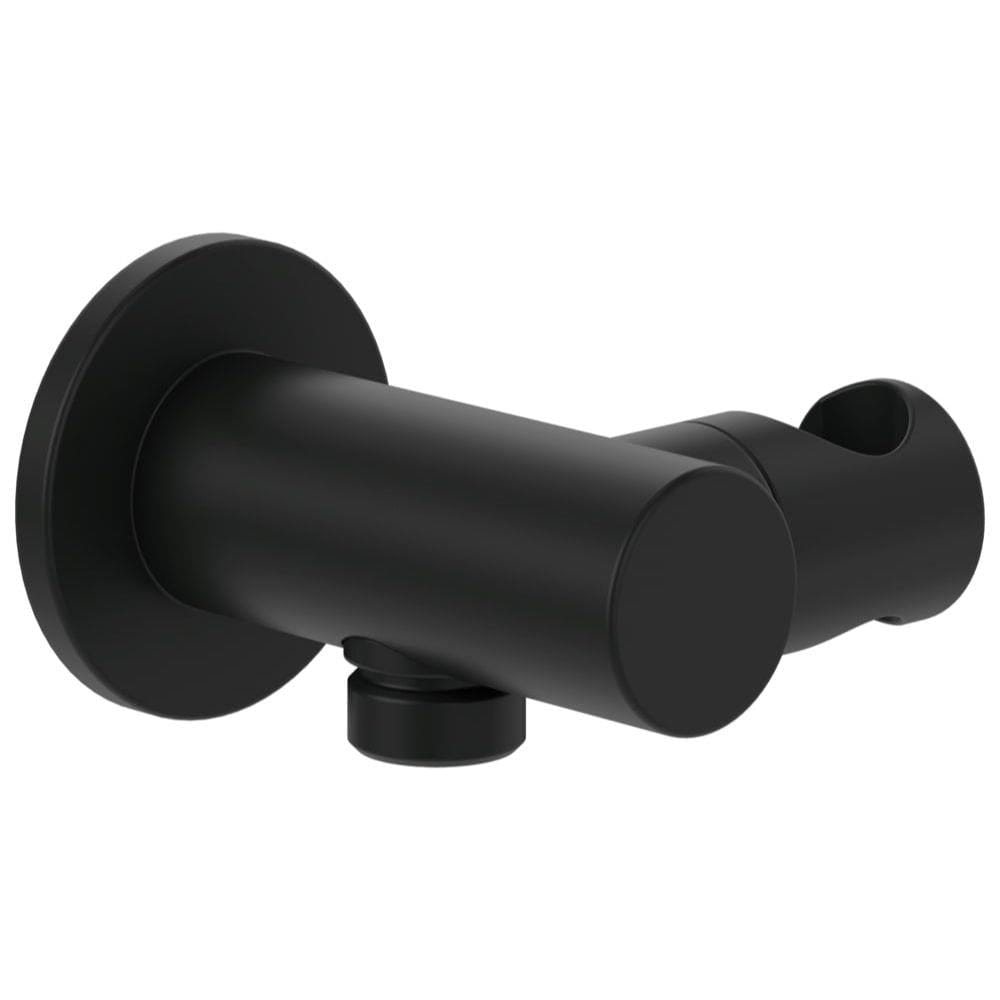Villeroy & Boch Shower Brackets and Outlets Matt Black Villeroy & Boch Universal Round Wall Outlet and Hand Shower Holder