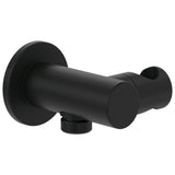 Villeroy & Boch Shower Brackets and Outlets Matt Black Villeroy & Boch Universal Round Wall Outlet and Hand Shower Holder