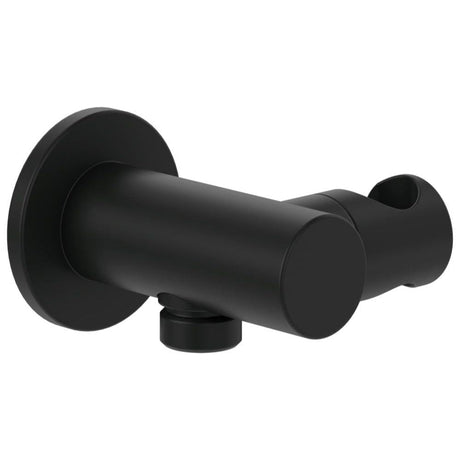 Villeroy & Boch Shower Brackets and Outlets Matt Black Villeroy & Boch Universal Round Wall Outlet and Hand Shower Holder