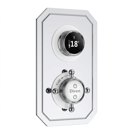 TED Concealed Shower Valve Chrome TED Wyse Traditional 2/3 Outlet Digital Shower Valve with Crosshead Handle