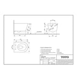 TOTO Wall Hung Toilet TOTO RP Wall Hung Rimless Toilet with Tornado Flush and Soft Close Seat