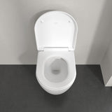 Villeroy & Boch Wall Hung Toilet Villeroy & Boch Skyla Round Wall Hung Rimless Toilet with Twist Flush and Soft Close Seat