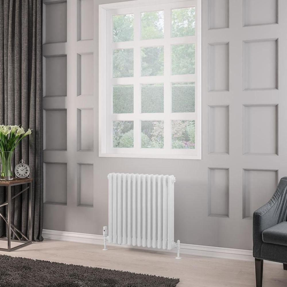 Eastbrook Column Radiator 600 x 608 / Central Heating Eastbrook Rivassa Traditional 3 Column Radiator in White