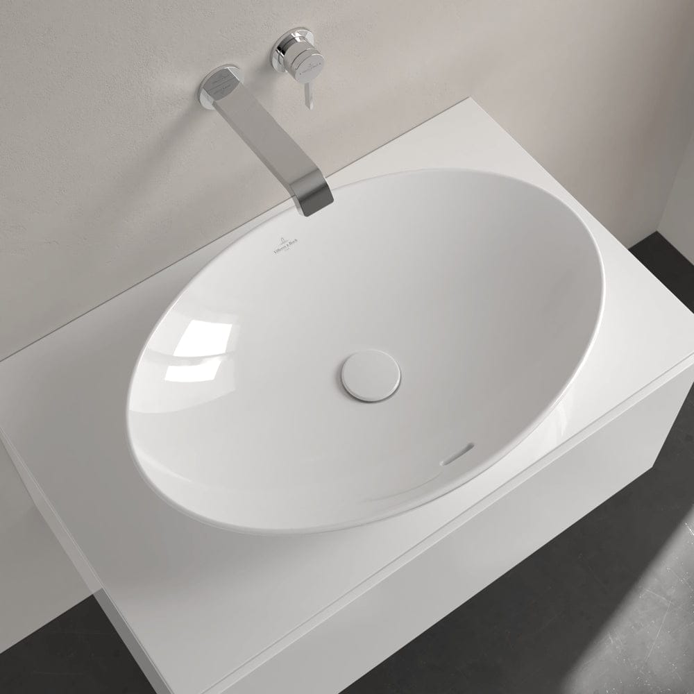 Villeroy & Boch Countertop Basin Villeroy & Boch Loop & Friends Oval Countertop Basin in White Alpin