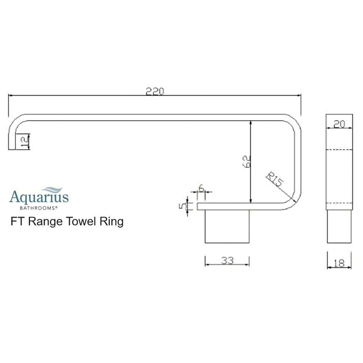 Aquarius Bathrooms Towel Ring Aquarius FT Towel Ring