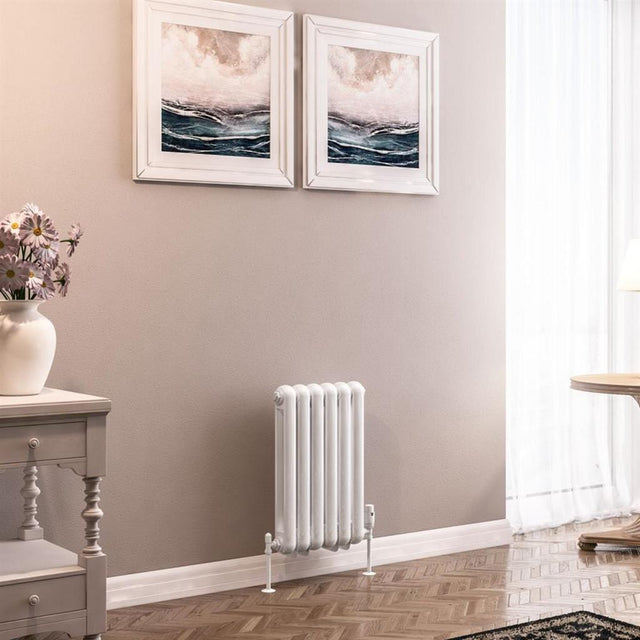 Eastbrook Column Radiator 600 x 383 / Electric Only Eastbrook Rubano Straight Horizontal Traditional Column Radiator in Gloss White