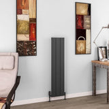 Eastbrook Panel Radiator 1200 x 280 / Central Heating Eastbrook Charlton Vertical Aluminium Designer Radiator in Matt Anthracite