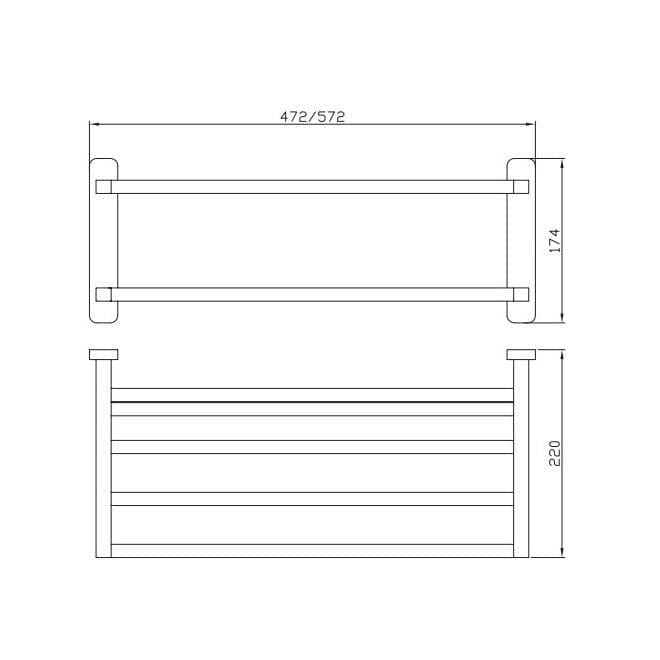 Aquarius Bathrooms Shelf Aquarius Auro Towel Shelf in Brushed Brass