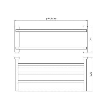Aquarius Bathrooms Shelf Aquarius Auro Towel Shelf in Brushed Brass