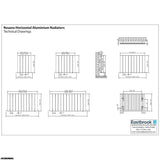 Eastbrook Panel Radiator Eastbrook Rosano Straight Horizontal Aluminium Radiator  in Matt Black