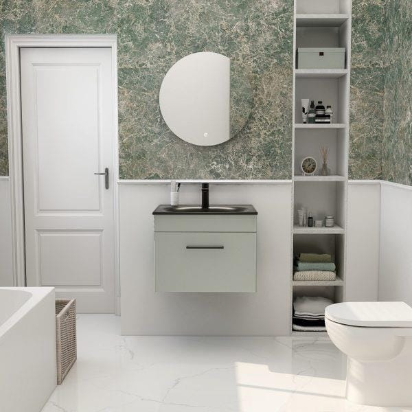 Imex Wall Mounted Vanity Unit Imex Croma Wall Mounted Single Drawer 600mm Vanity Unit with 1 Tap Hole Basin