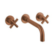 Crosswater Wall Mounted Basin Tap Brushed Bronze Crosswater MPRO Crosshead 3 Hole Wall Mounted Basin Mixer Tap