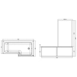 Aquarius Bathrooms L-Shaped Shower Bath Aquarius Urbano L-Shape Square Shower Bath Pack with Screen and Panel