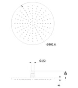Crosswater Fixed Shower Head Crosswater MPRO 300mm Round Fixed Shower Head in Matt Black