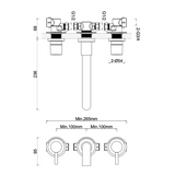 Crosswater Fusion 3 Hole Wall Mounted Bath Filler Tap in Chrome