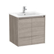 Roca Wall Mounted Vanity Unit City Oak Roca Tenet 600mm Wall Mounted Two Door Vanity Unit with Basin