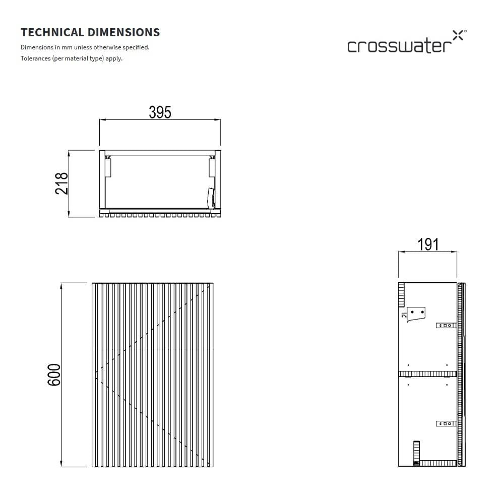 Crosswater Cloakroom Vanity Unit Crosswater Limit Cloakroom Wall Mounted 400mm Single Door Vanity Unit with Basin