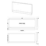 Aquarius Bathrooms Bath Panel Aquarius Halite Waterproof Front Bath Panel in Matt Grey