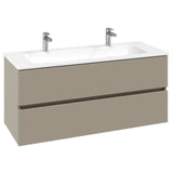 Villeroy & Boch Wall Mounted Vanity Unit Sand Grey Matt Villeroy & Boch Arto Wall Mounted 1200mm Two Drawer Vanity Unit with Basin