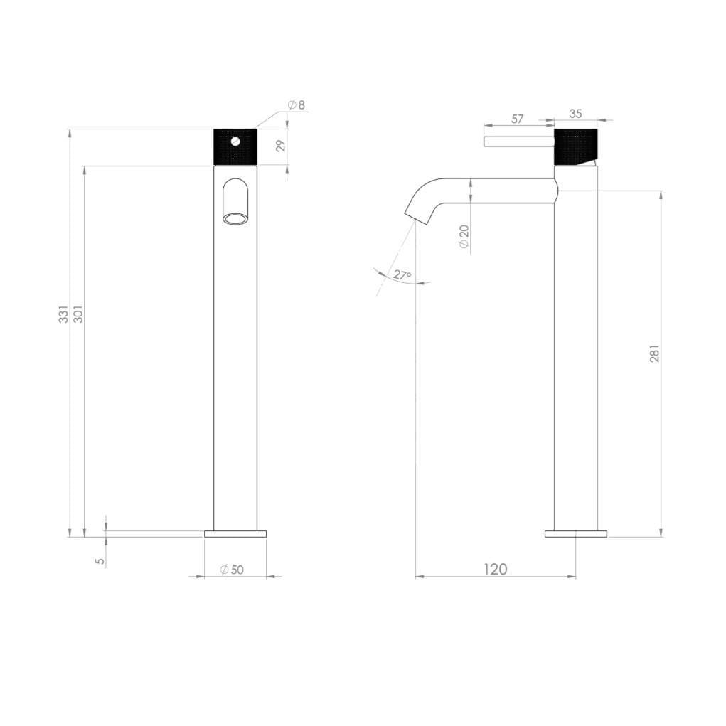 Saneux Tall Basin Tap Saneux Cos Tall Deck Mounted Basin Mixer Tap