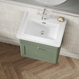 Aquarius Leighton 500mm Wall Mounted One Drawer Vanity Unit with Basin