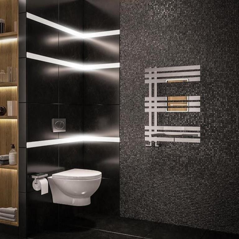 Eastbrook Ladder Rail Eastbrook Hurley Vertical Straight Heated Towel Rail - 800 x 600mm - Chrome