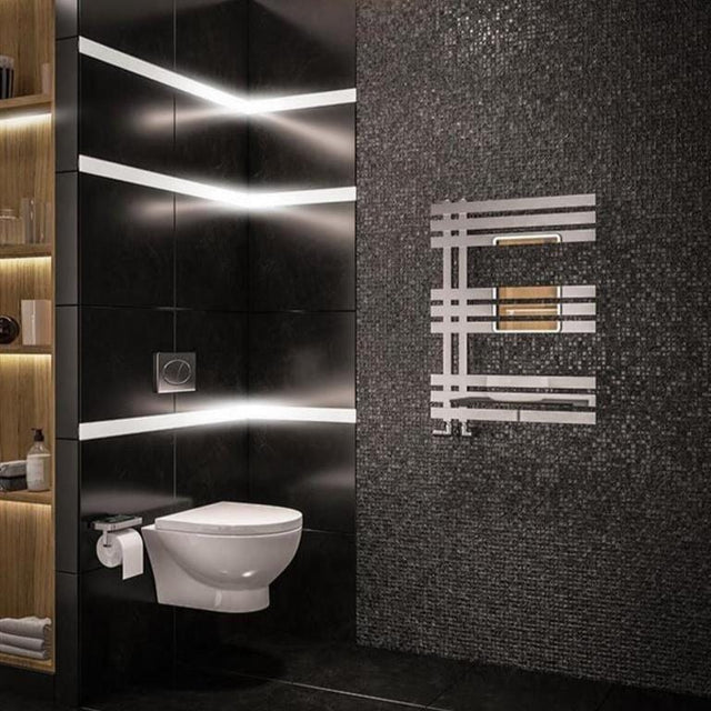 Eastbrook Ladder Rail Eastbrook Hurley Vertical Straight Heated Towel Rail - 800 x 600mm - Chrome