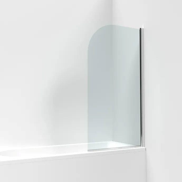 Aquarius Bathrooms Bath Screen Aquarius LevAqua Curved 6mm Hinged Bath Screen 1400 x 800mm