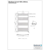 Eastbrook Wendover Curved Vertical Heated Towel Rail in Chrome
