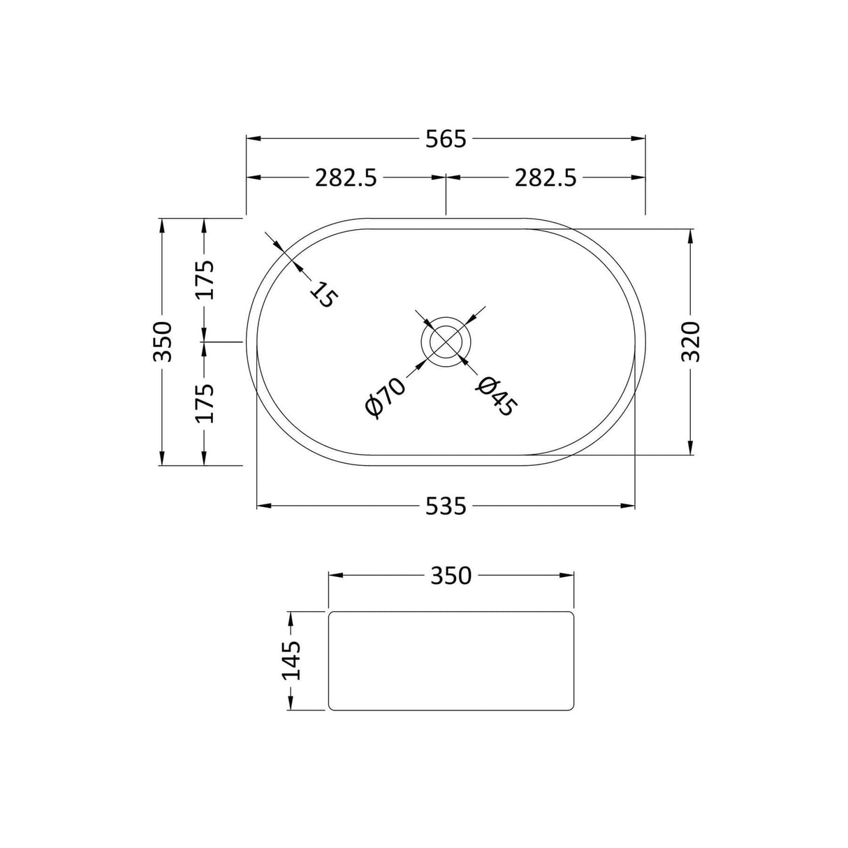 Aquarius Bathrooms Countertop Basin Aquarius Sirona Oval Matt Countertop Basin 565mm