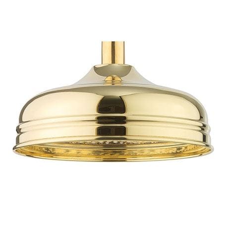 Crosswater Fixed Shower Head Crosswater Belgravia 200mm (8") Traditional Rose Shower Head in Unlacquered Brass