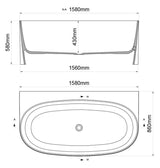 Aquarius Back to Wall Freestanding Baths Aquarius Garda Back to Wall Freestanding Stone Bath in Gloss White 1580mm