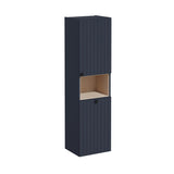 VitrA Storage Unit Matt Dark Blue / Right VitrA Root Groove Wall Mounted Storage Cabinet with Open Shelf and Laundry Basket 1500 x 420mm