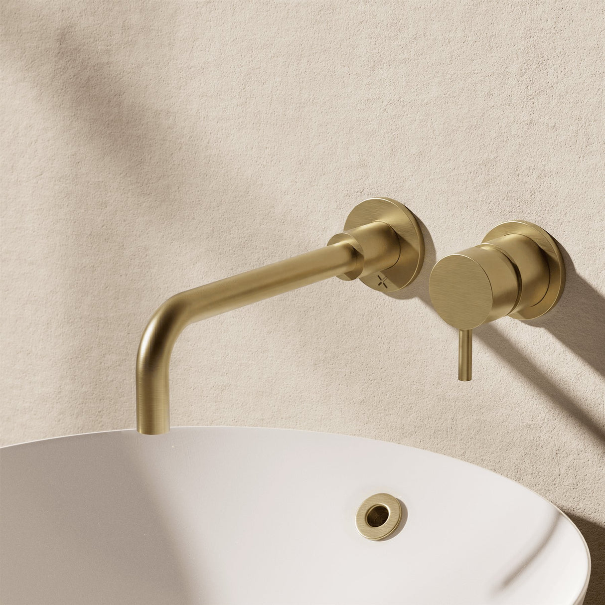 Crosswater Wall Mounted Basin Tap Brushed Brass Crosswater Mpro 2 Hole Wall Mounted Basin Mixer Tap