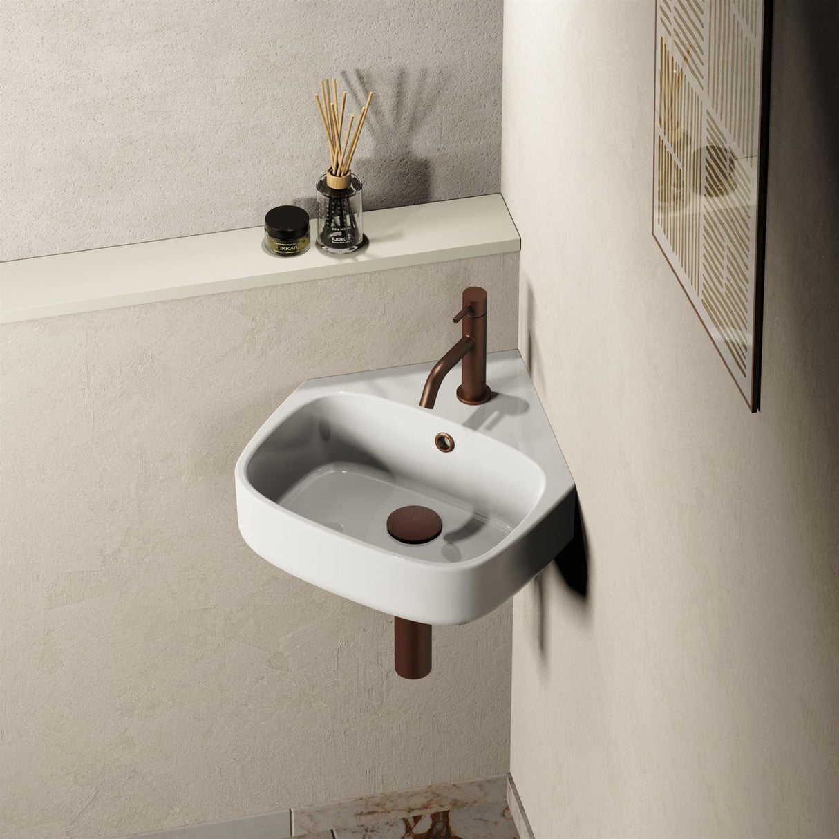 Crosswater Cloakroom Basin Crosswater Kai S Corner Cloakroom Basin with Overflow in White