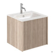 Crosswater Wall Mounted Vanity Unit Modern Oak / Ice White Glass Basin - 1 Tap Hole / 500mm Crosswater Limit Wall Hung Vanity Unit with Basin