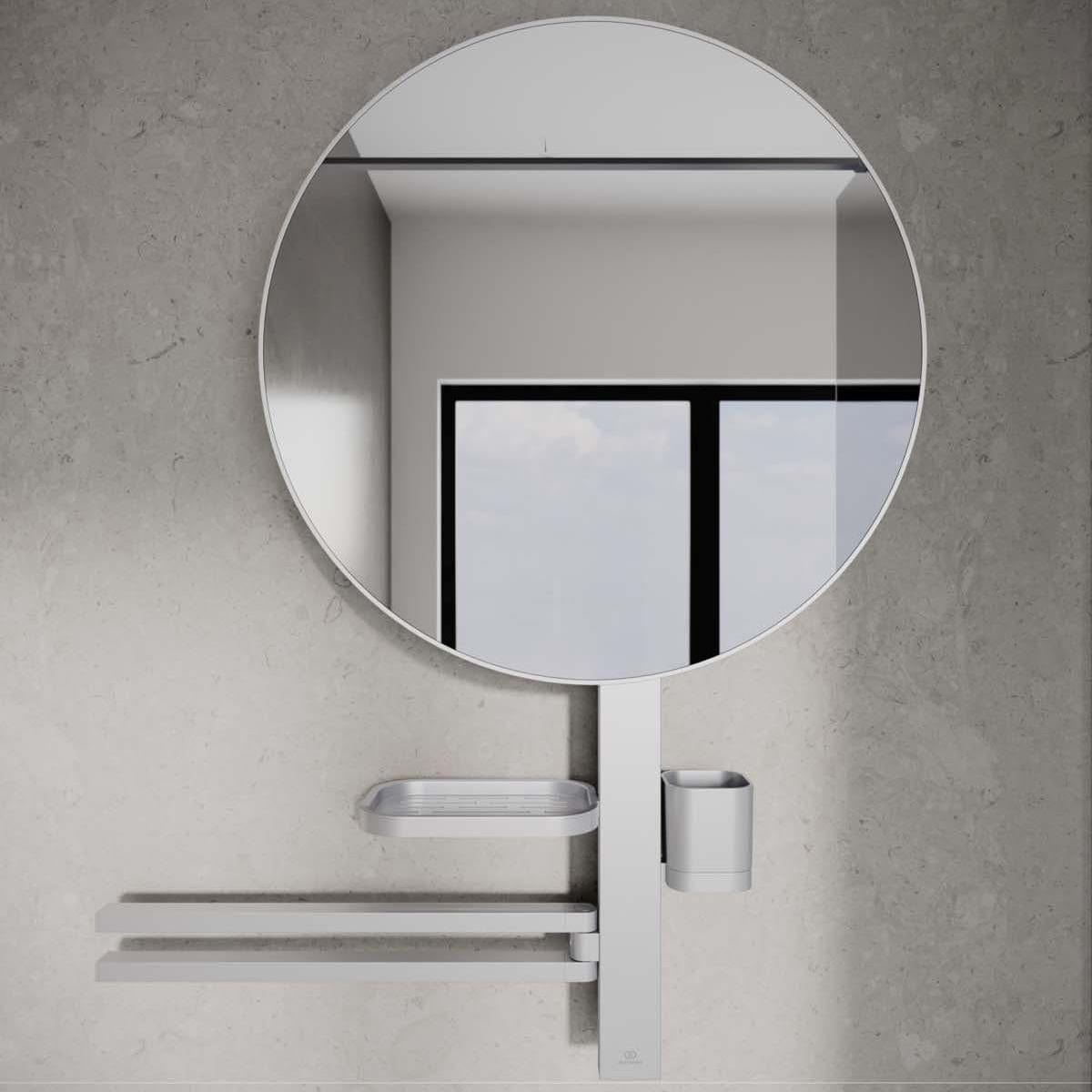 Ideal Standard Cosmetic and Shaving Mirror Silver Ideal Standard ALU+ Large Beauty Bar with 500mm Mirror
