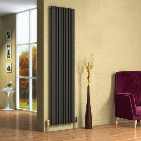 Reiner Flat Panel Radiator 1800 x 324mm / Anthracite Reina Bonera Vertical Flat Panel Central Heating Radiator